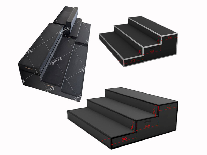 Portable 3 Box Steps Plywood Wooden Stage Stairs