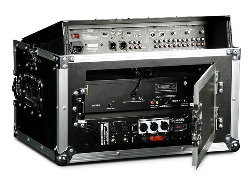 8U Slant Mixer with 6U Vertical Rack Space Case