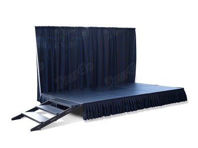 8′ Box-Pleat Stage Skirt For 16″ High Stage Systems