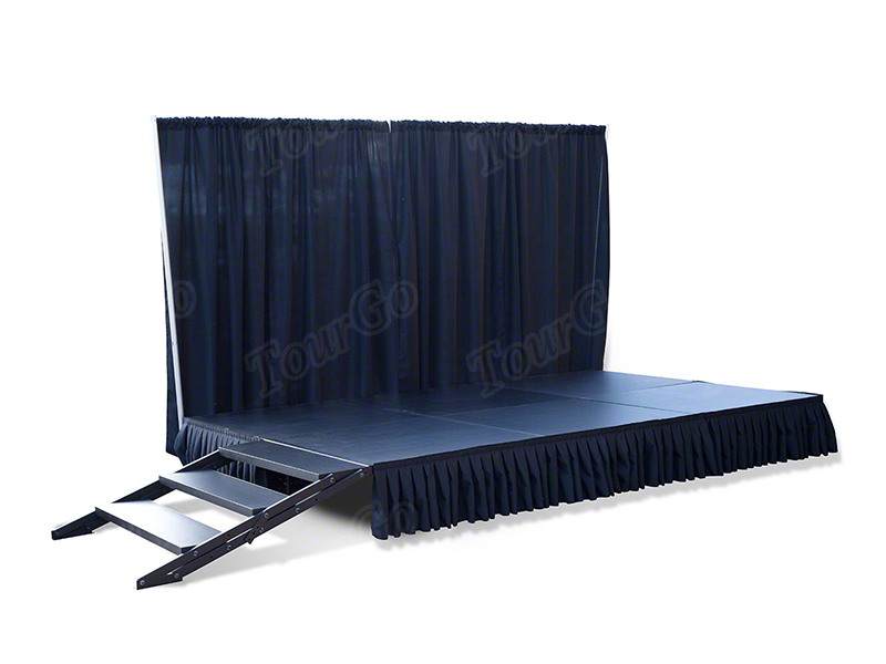 8′ Box-Pleat Stage Skirt For 16″ High Stage Systems