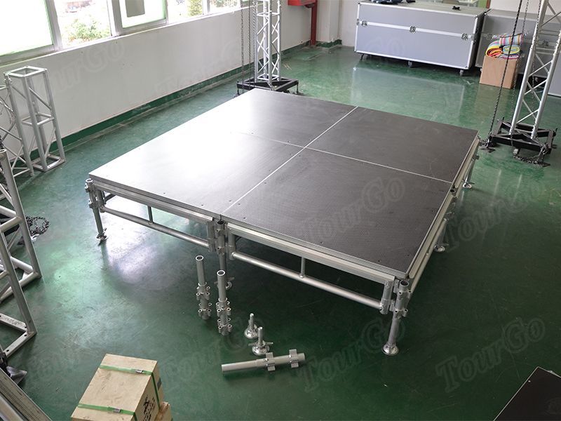 8ft x 8ft Aluminum Stage Non-slip Finished Portable Stage Platforms Used Stage Performance – TourGo