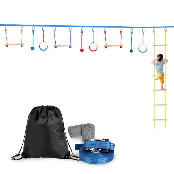 Outdoor Tree Hanging Obstacles Ninja Slackline for Kids