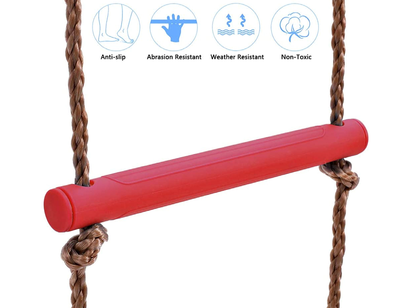 https://www.tourgosolution.com/ninja-line-kits/abs-climbing-rope-ladderrchildren-climbing-ladder.html Children Climbing Ladder Climbing Frame Stationary 2M 6-Step Gift Amusement Equipment Outdoor Backyard Play Set