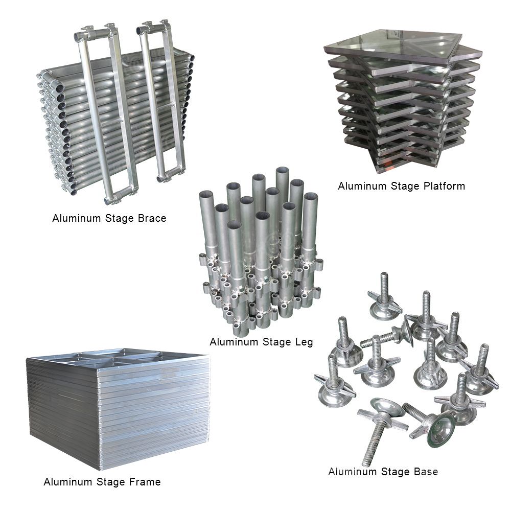 High Quality Fashion Show Glass Aluminum Stage Rental with Mobile Stage