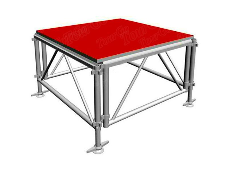 4ft x 4ft Aluminum Portable Stage Plywood Stage Platform with Mobile Adjustable Height Leg for Portable DJ Stage / Indoor Stage