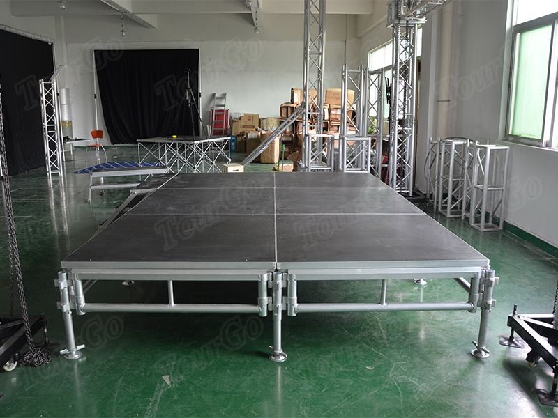 TourGo Outdoor Stage Hire Plywood Portable Aluminum Stage 8ft x 12ft Stage Platforms