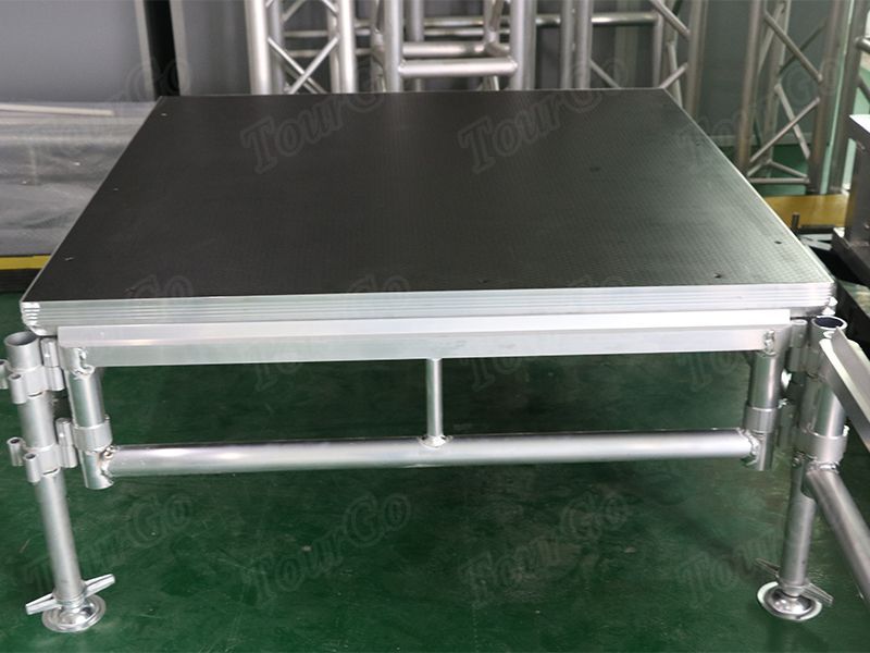 4ft x 4ft Aluminum Stage with Adjustable Height Stage Legs Used DJ Stage & Exhibition Stage – TourGo