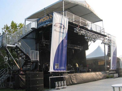 TourGo Newest Performance Stage Platform with Portable Stage Tent Used Stage Rental