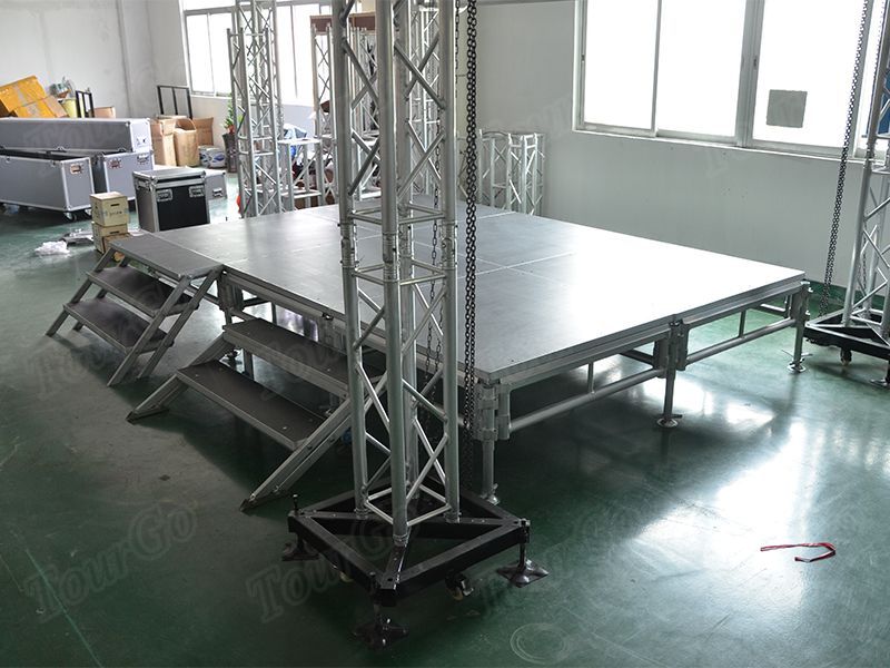 New Design Plywood Aluminum Stage System with Portable Stage Stair for Indoor & Outdoor Stage Rental