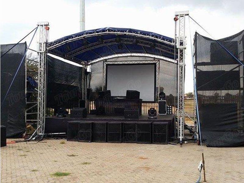 TourGo Aluminum Stage System with Aluminum Roof Truss for Outdoor Stage Rental / Portable Aluminum Stage Manufacturer