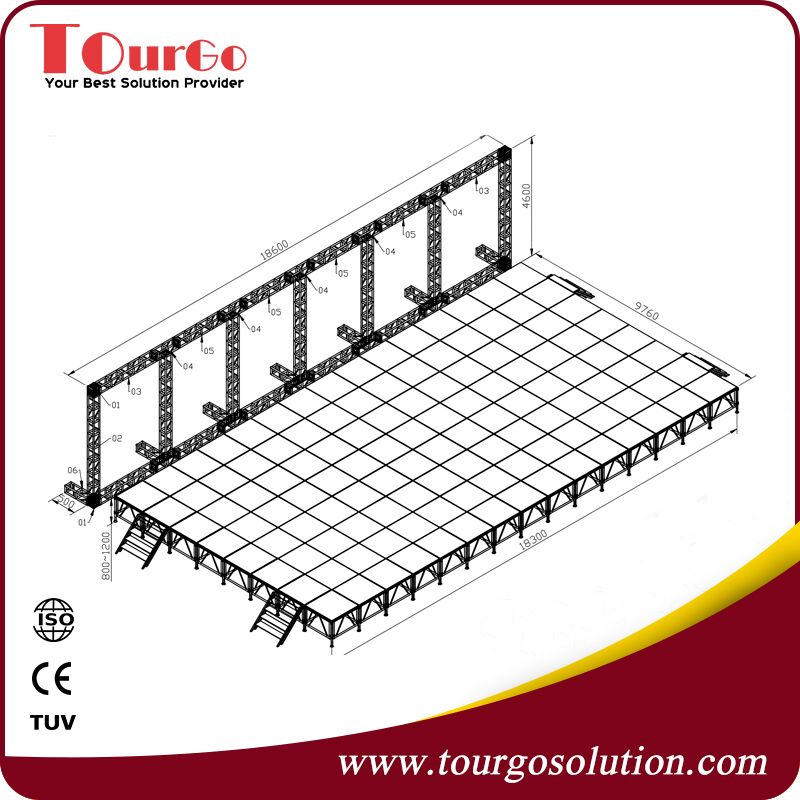 Aluminum Truss for LED Screen Support Structure 18.6mx4.6m