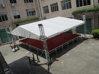 Outdoor Concert Stage Rental with Portable Stage Tent with Mobile Stair on Sale – TourGo