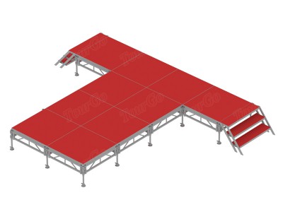 TourGo Catwalk Stage Design with Red Carpet Stage Platform Used Wedding Stage