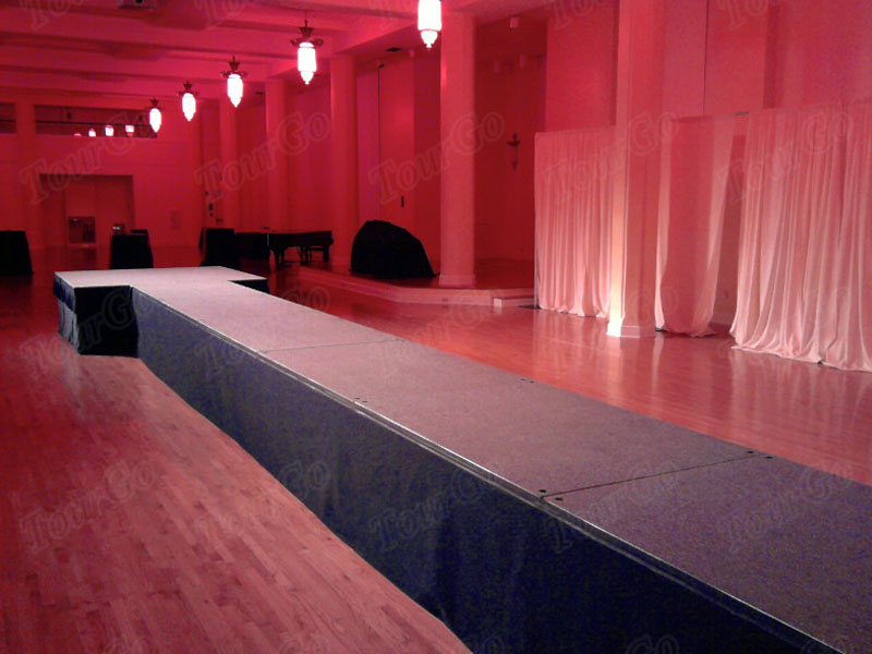 TourGo Portable Runway Stage Rental with 80cm Stage Riser Used Concert Stage