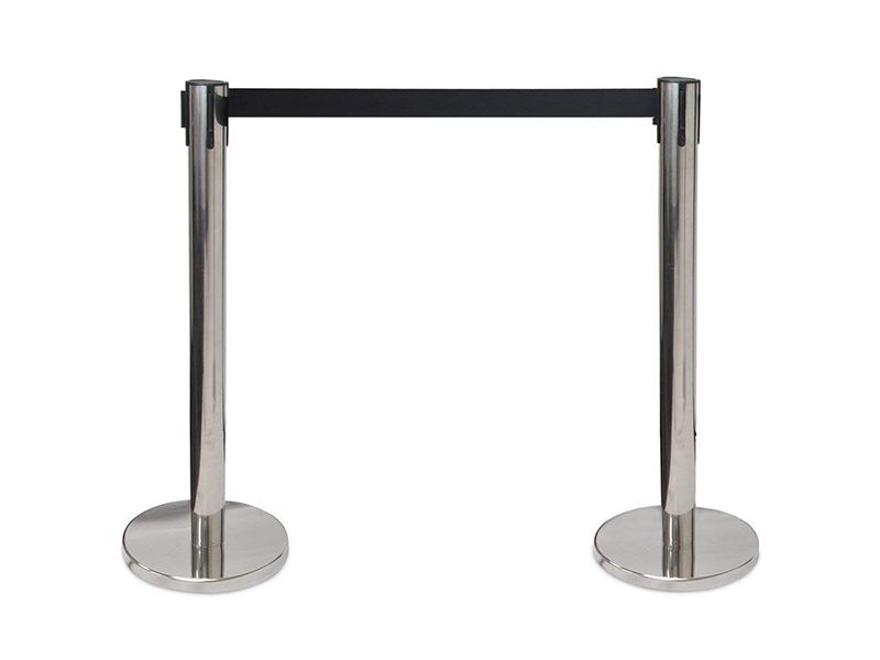 TourGo 3ft Control Stanchions Retractable 6.25 ft. Belt, Perfect for Events, Parties, or Crowd Control (Silver)