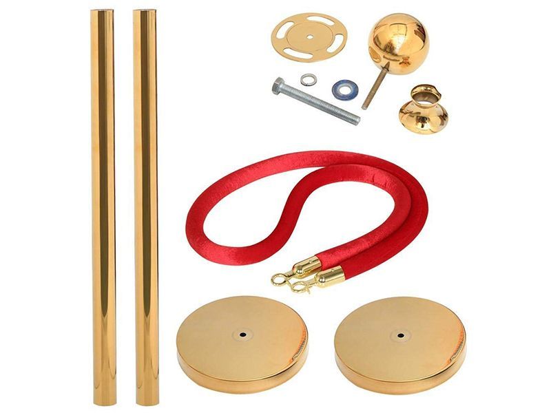 Crowd Control Barrier (4-Pack, Gold)-6