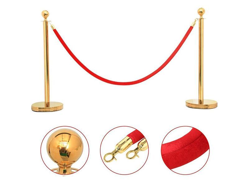 Crowd Control Barrier (4-Pack, Gold)-7