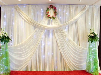 TourGo High Quality Double Circle Pipe and Drapes Custom Wedding Backdrop
