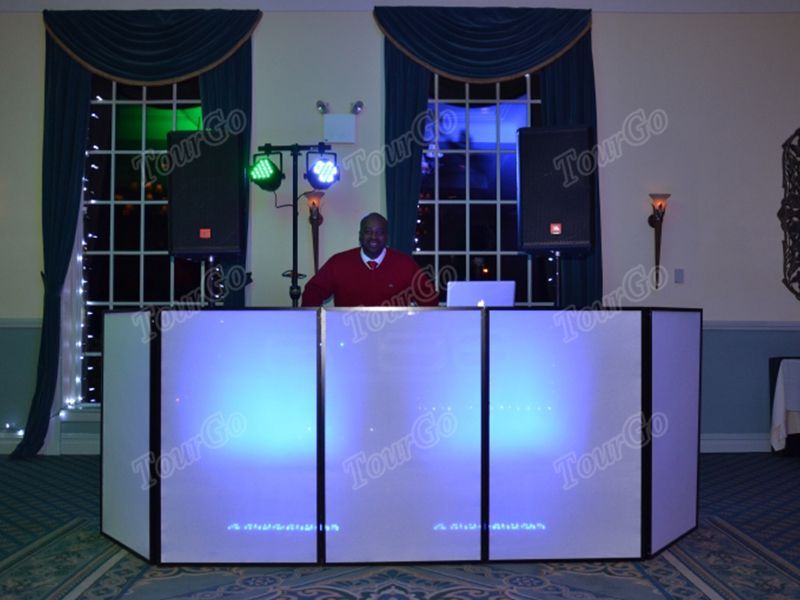 TourGo DJ Event Facade with Lights +Aluminum Frame Booth+Travel Bag+White Scrim