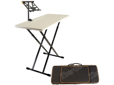 TourGo Pro DJ Bundle in White – Includes DJ Table V2 & Laptop Stand