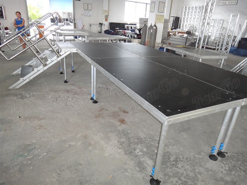 TourGo movable smart lightweight portable stage Universal Handrails for Adjustable Stairs with staging