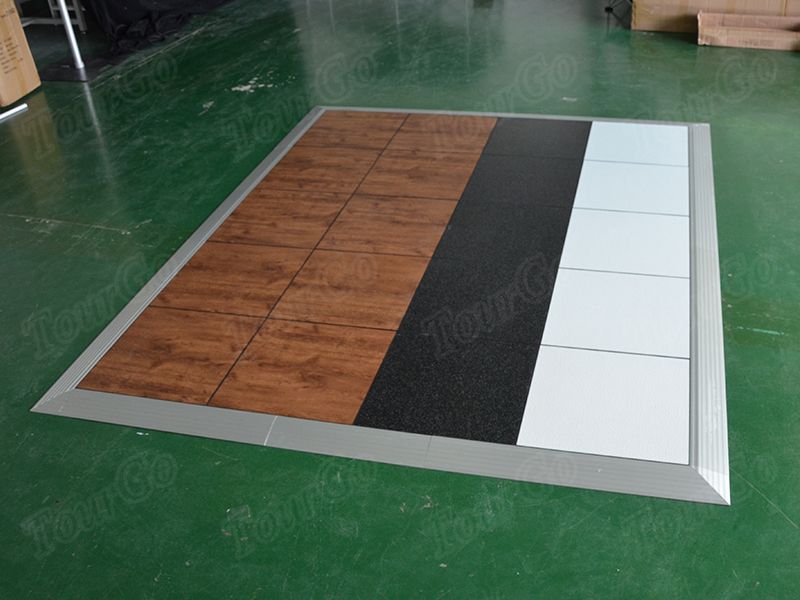 Tourgo modular Wholesale Portable Wooden finished plastic Dance Floor PVC Flooring