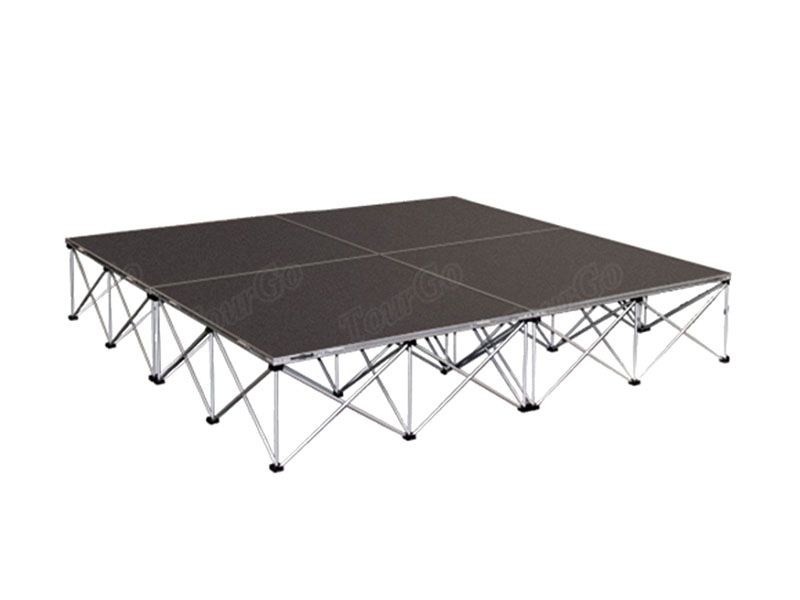 TourGo Drum Riser Stage System 8ft x 8ft Movable Stage Platform Used Indoor Stage Hire