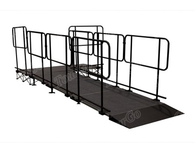 Equipment Ramp w/Landing & Guard Rails for 24″ High Stages