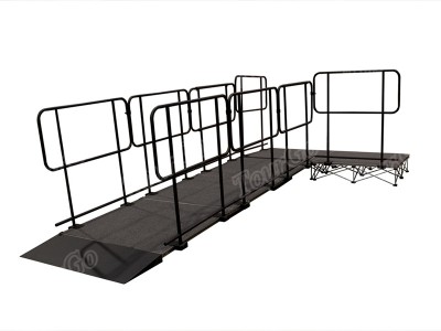 Equipment-Ramp-with-Landing-and-Guard-Rails-for-24inch-High-Stages 2