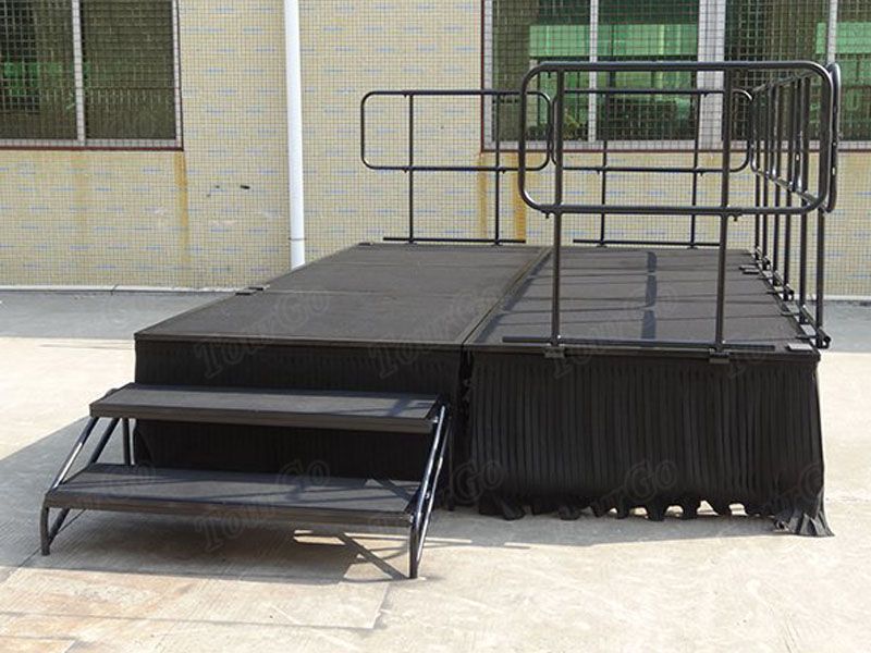 TourGo Folding Event Stage Design Mobile Stage Platform with Wheels & Portable Step Stair