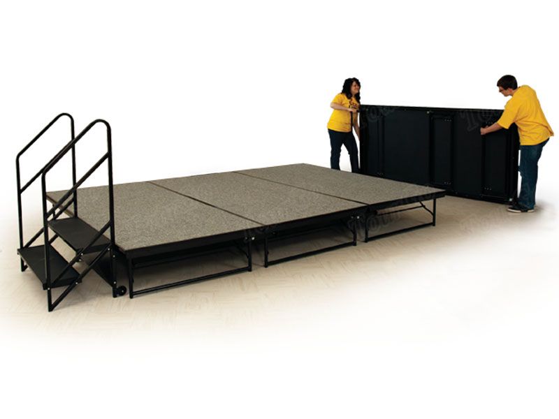 TourGo Folding Event Stage Design Mobile Stage Platform with Wheels & Portable Step Stair