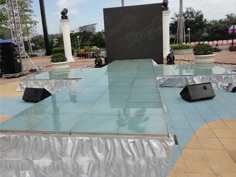 TourGo Outdoor Event Design Movable Portable Plexiglass Aluminium Stage Truss for Sale