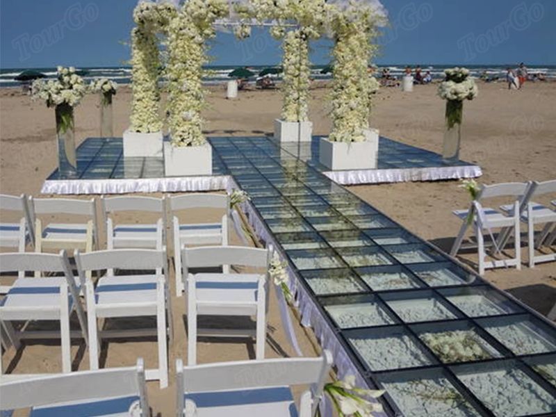 TourGo 4ft x 4ft Aluminum Plexiglass Stage Platform Used Wedding Stage / Catwalk Runway Stage