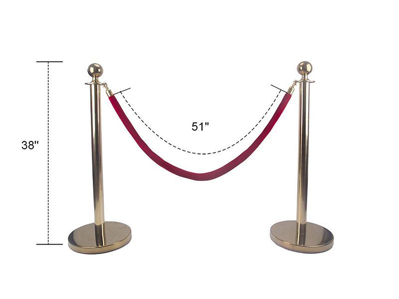 Gold Stainless Steel Retractable Stanchion Posts-1