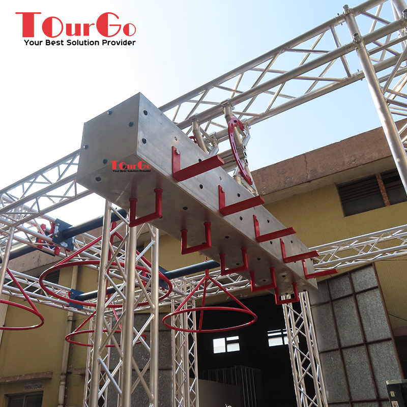 American Adult Ninja Warrior Obstacle Course Traverse Floating Stairs