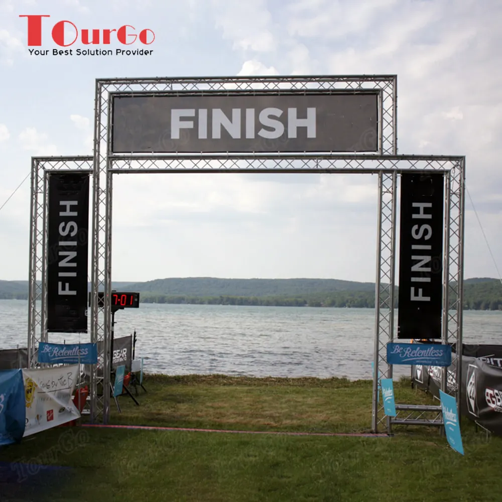 Portable Finish Line Truss With Banner Signs For Marathons