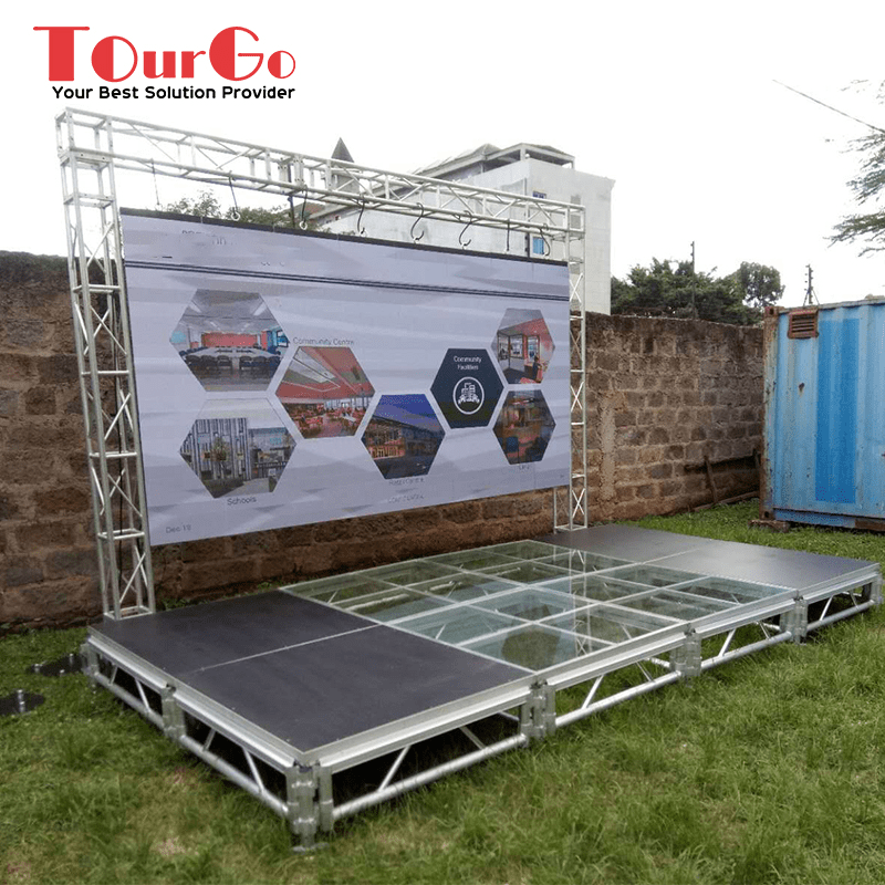 Tourgo Outdoor Aluminum Portable Event Stage with Backdrop Truss