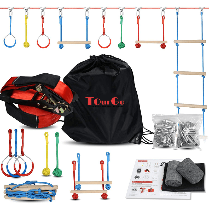 Training Obstacle Course Equipment Ninja Slackline Monkey Bar & Ladder Kit