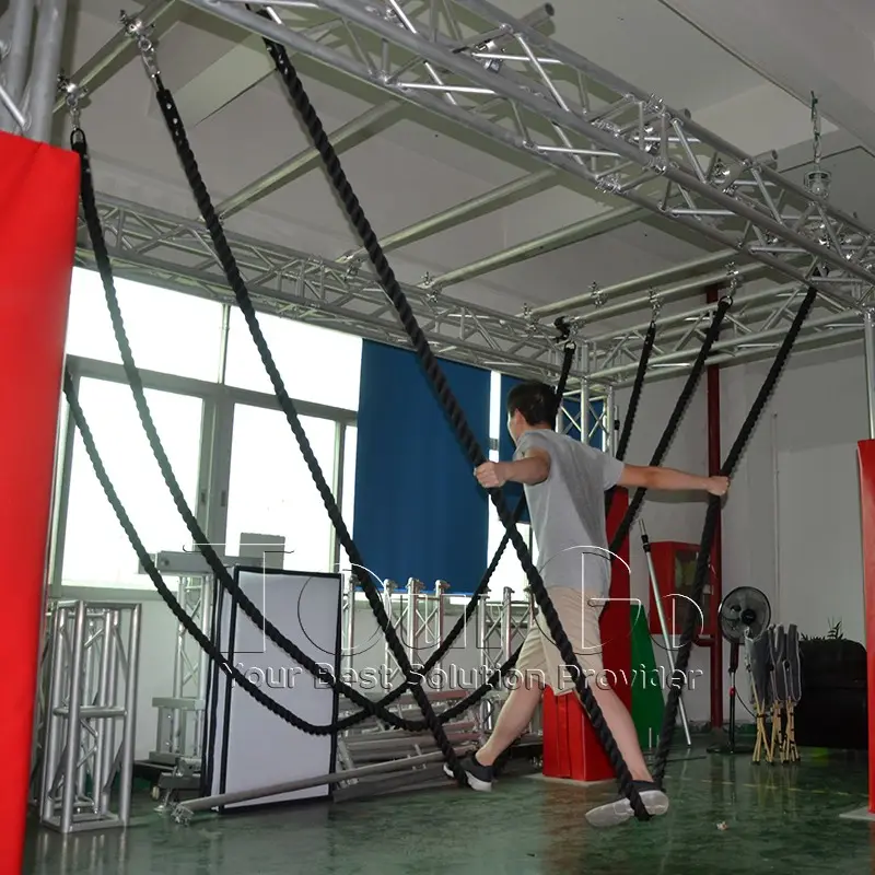 Indoor outdoor playground NINJA U-ROPE WALK backyard gym ninja warrior obstacles course for kids