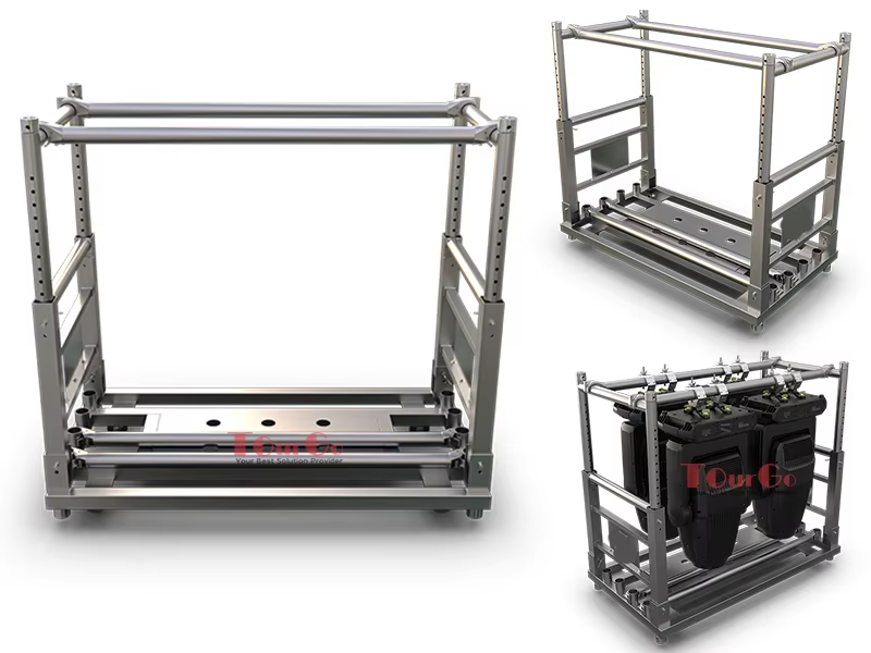 Height adjustable foldable Aluminum lightweight CP RACK Moving Light Rack Dolly trolley cart for lighting fixtures