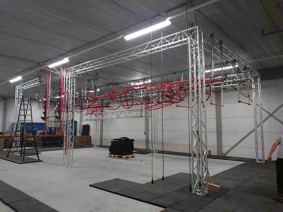 American indoor gym ninja obstacle course for kids and adults