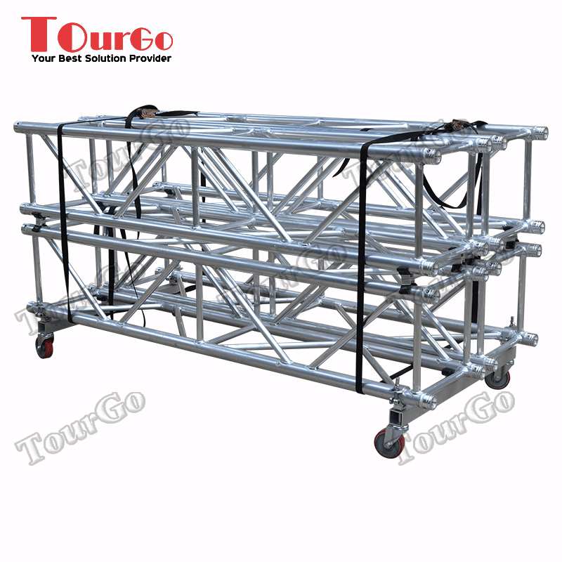 TourGo Aluminum Stage Lighting Truss Trolley / Truss Cart for 400mm Truss Transporting