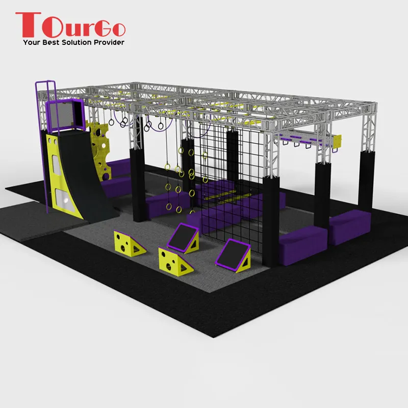TourGo American Ninja Warrior Obstacle Course Gym / Child Ninja Warrior Obstacle Course / Indoor Obstacle Course for Adults