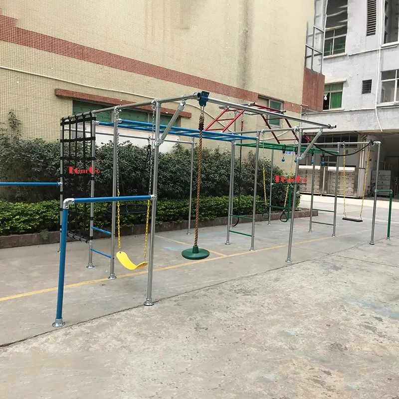 grow play outdoor stand alone backyard ninja play equipment monkey bars set for children and adults