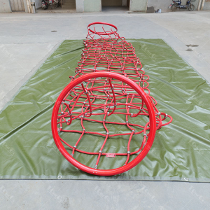 Indoor Outdoor Backyard Gym Playground HORIZONTAL TUBE NET Kids Ninja Warrior Training Equipment Obstacle Course