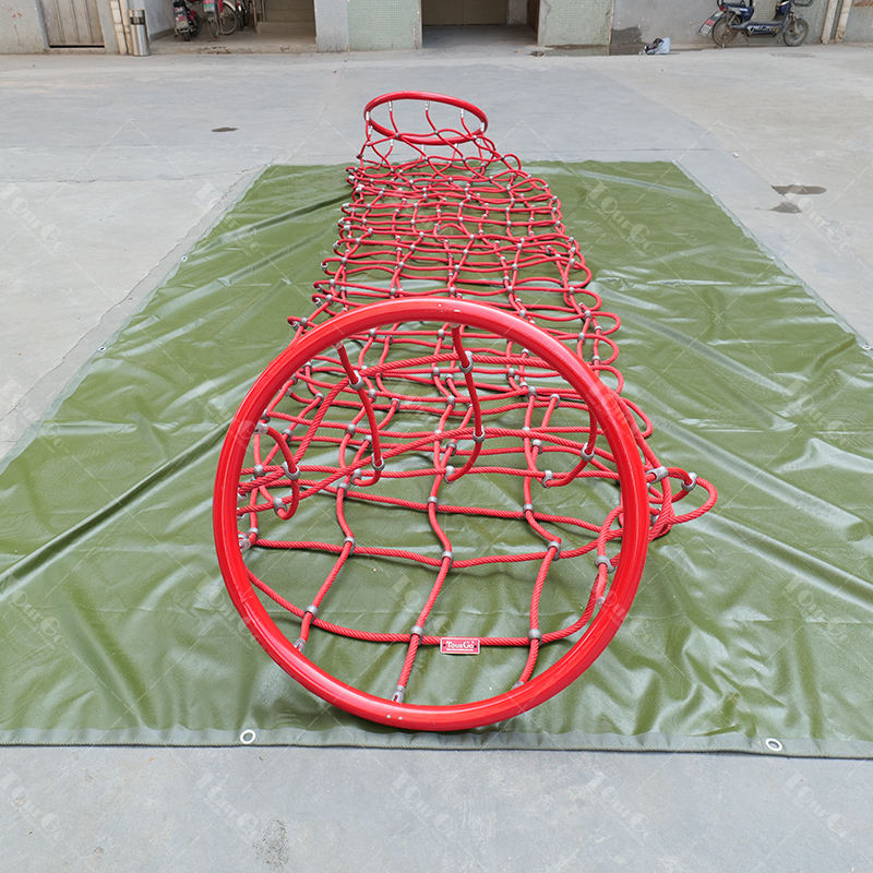 Indoor Outdoor Backyard Gym Playground HORIZONTAL TUBE NET Kids Ninja Warrior Training Equipment Obstacle Course