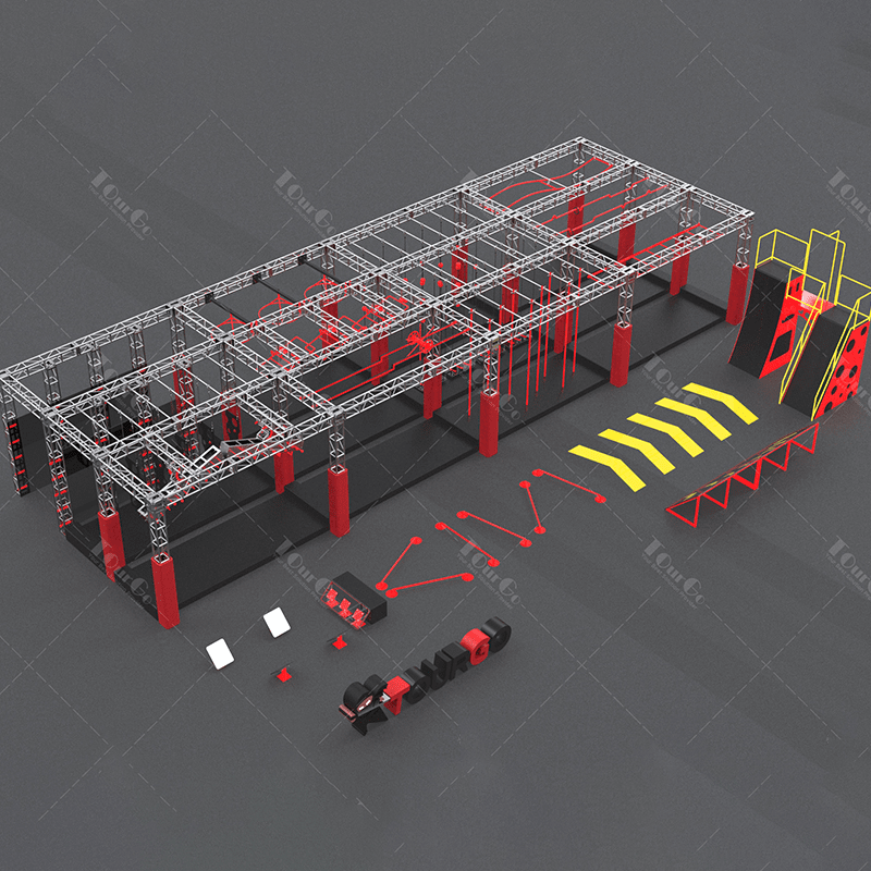 Trampoline Park Ninja Warrior Obstacle Course