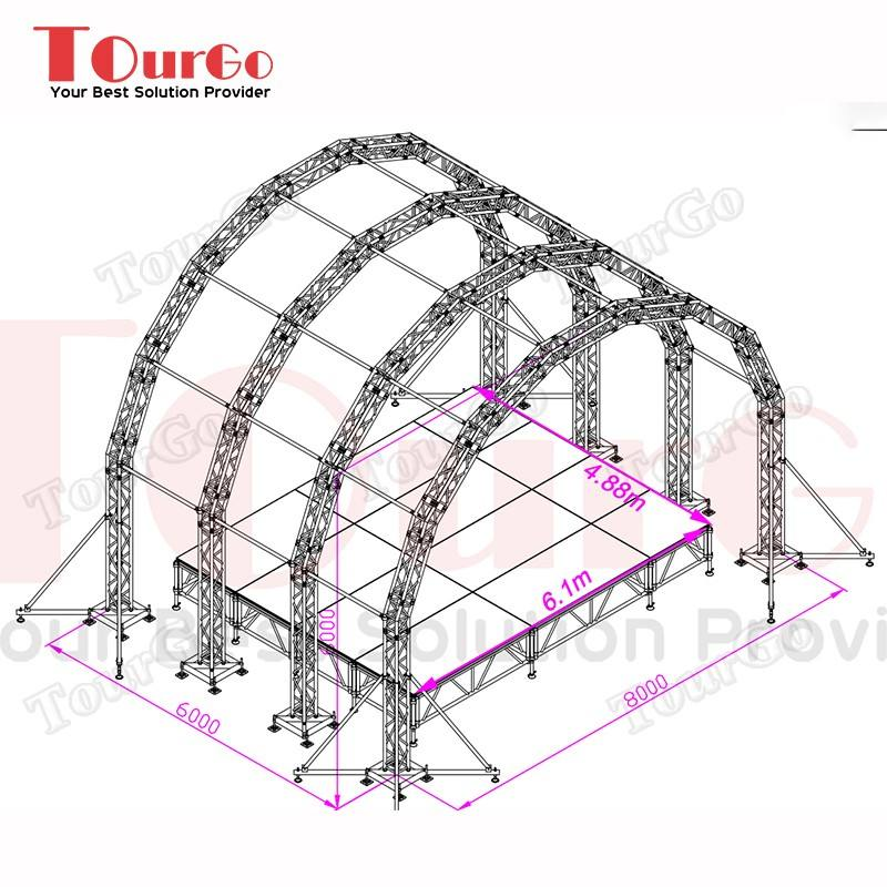 Large Outdoor Stage Concert Aluminum Circular Roof Truss for DJ Lighting Wedding Trade Show Exhibition