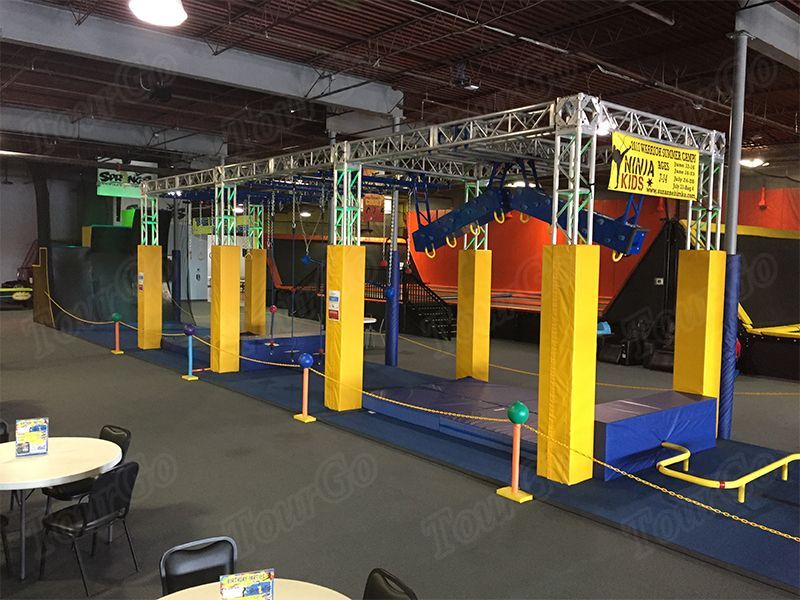 TourGo Kid Ninja Warrior Course Equipment For Sale Trampoline Indoor American Ninja Warrior Obstacle Course