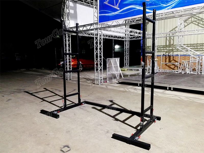 TourGo LED Screen Groundstack Frame 1.0m Linear Flat Ladder Truss Black